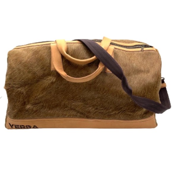 YERRA WEEKENDER calf leather bag NEW beige 21"wide